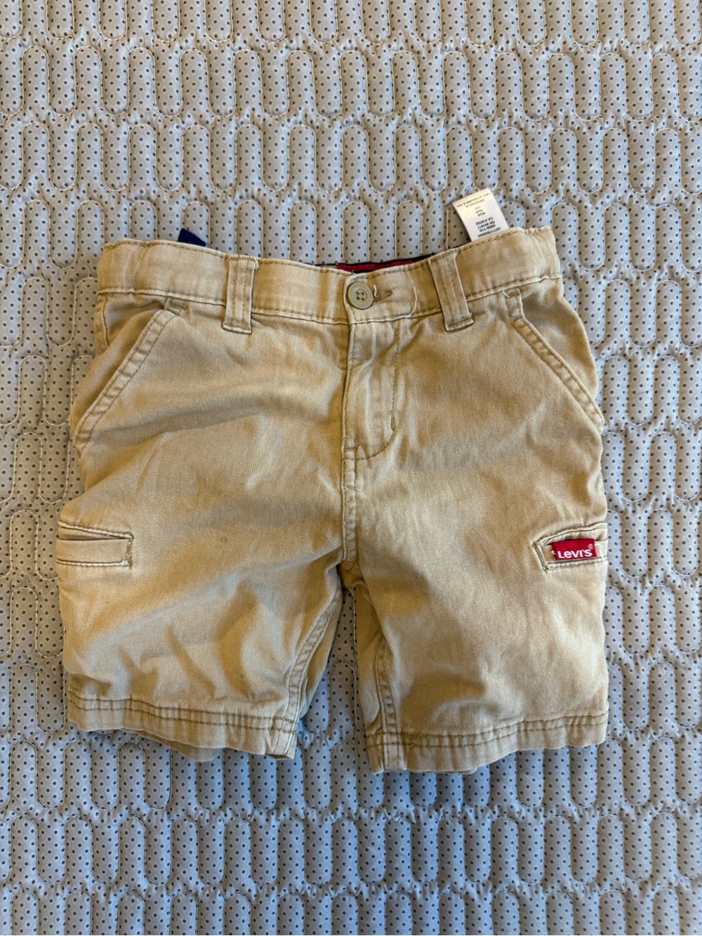 Levi's Tan Boys Shorts with Red Logo Waistband